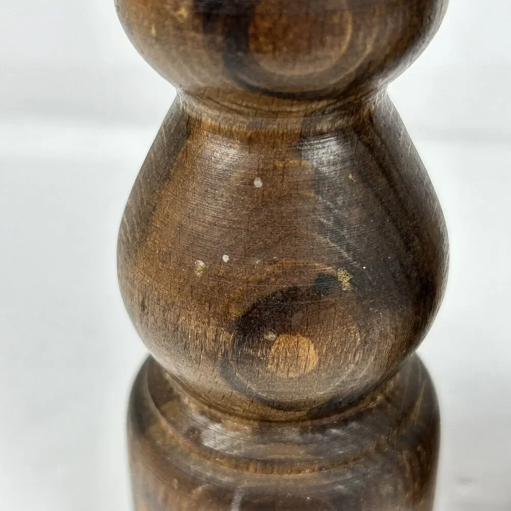 Vintage Lobeco Salt & Pepper Shaker Mill Japan 9" Wooden Spindle Farmhouse - Picture 10 of 13